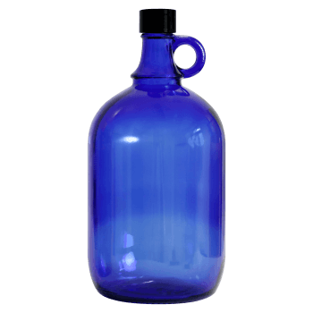 Láhev z modrého kobaltového skla 2l